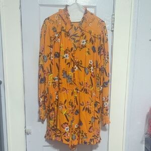 Floral Orange Long-Sleeve Jumper